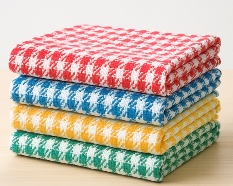 Kit de panos de prato 100% algodão com estampas coloridas
